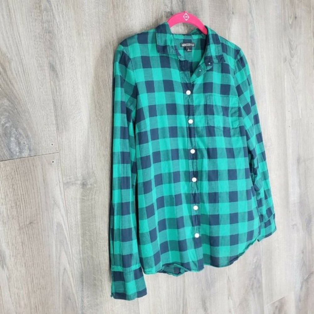 J. Crew Mercantile Green Plaid Button Down Shirt - Picture 5 of 11